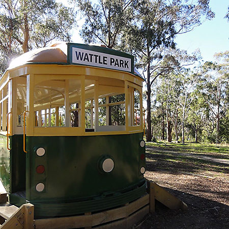 Tram at the picnic-playground at Wattle Park