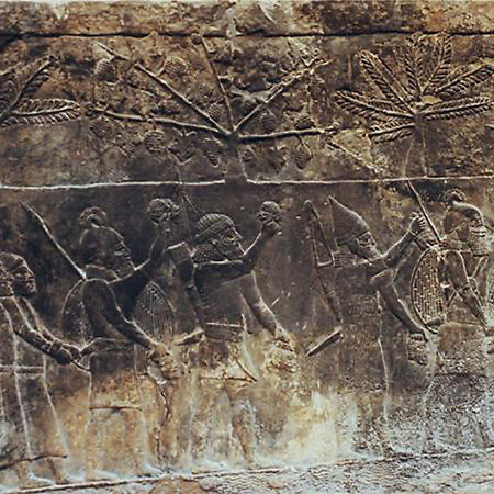 Wall from Sennacherib's Palace blackened by fire 612 BC